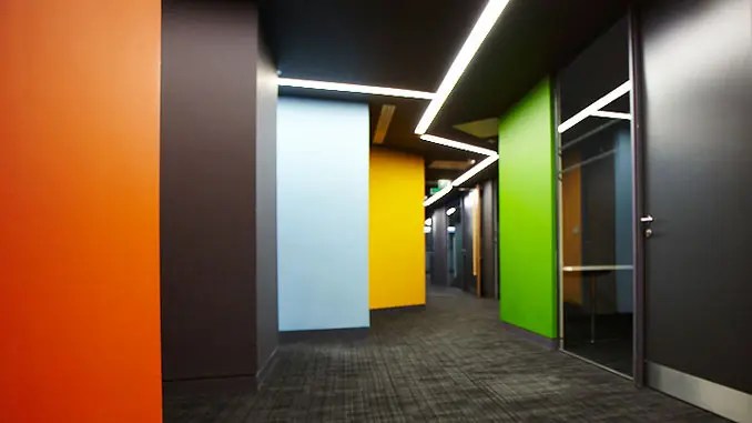 Colourful hallway inside Electric Works