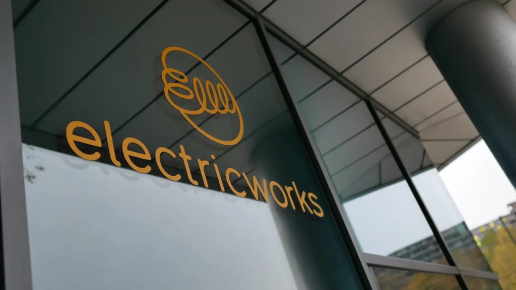 Electric Works logo displayed on a window